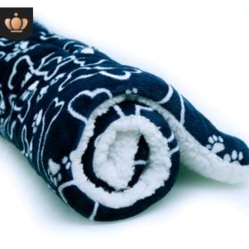 Cute Cat Blankets Dog Pet Mat (Option: Blue bone-L70x55)