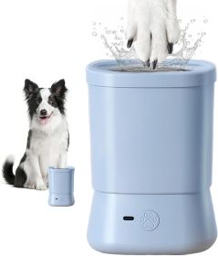 Electric Dog Paw Cleaner for Dogs 2 Speeds Automatic Dog Foot Paw Washer for Small Medium to Large Cat Dog Pet (Color: Blue)